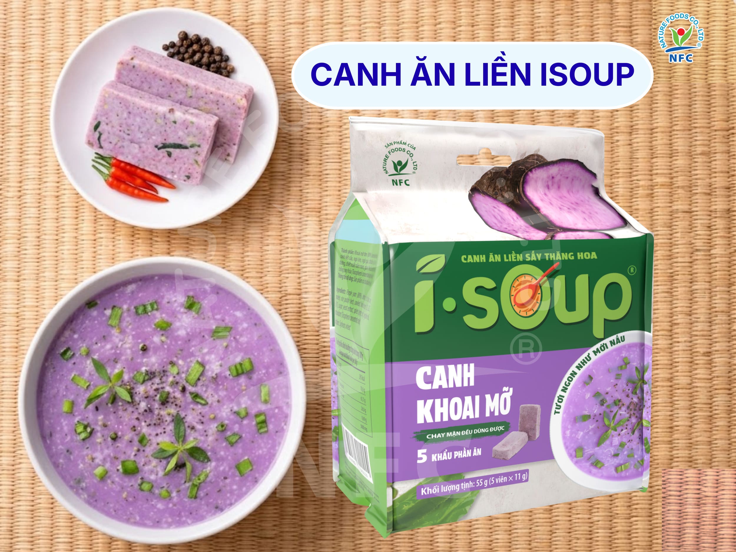 Canh ăn liền sấy thăng hoa ISOUP - Nature Foods