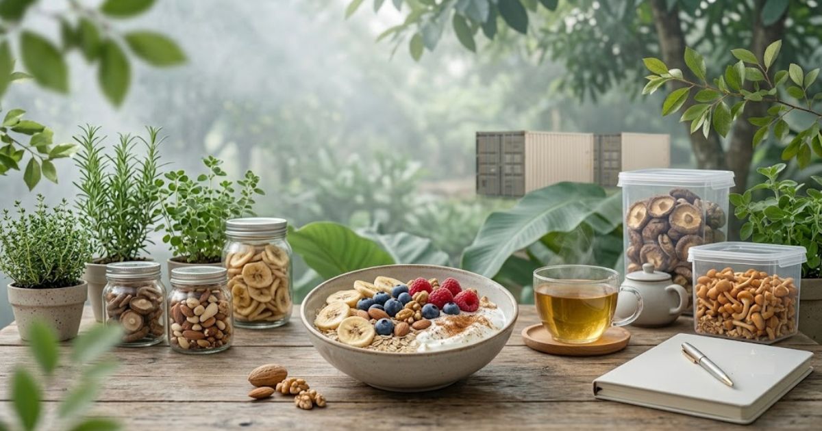 Chuối sấy trong granola và thực phẩm dinh dưỡng - Nature Foods