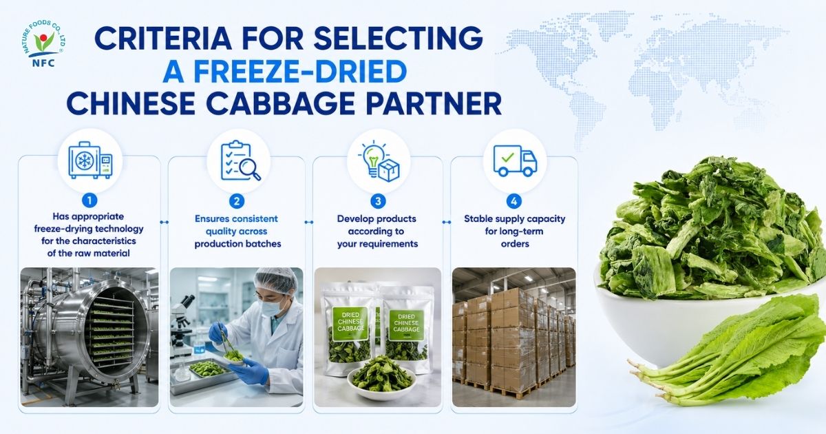 Criteria for selecting a freeze-dried mustard greens - Nature Foods