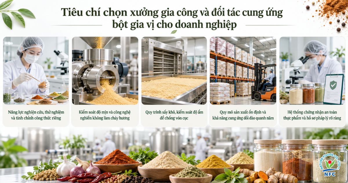 Tiêu chí lựa chọn đối tác gia công bột gia vị - Nature Foods